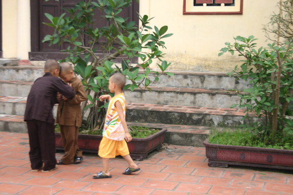 Và các cháu bé cơ nhỡ nương tựa trong chùa